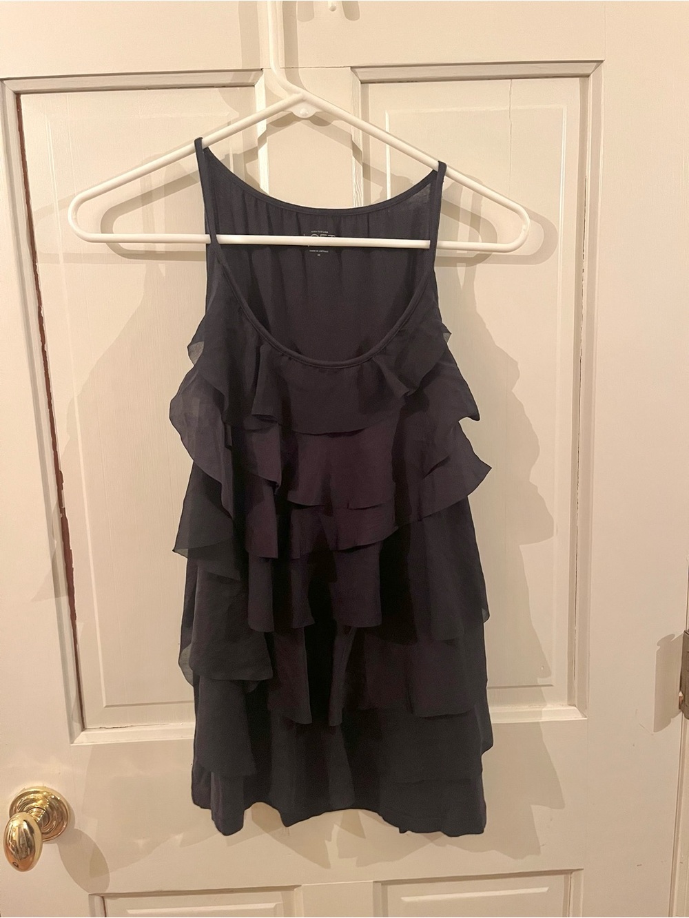Y2K Loft Tiered Ruffle Sleeveless Tank Top Dark Navy Women’s Medium